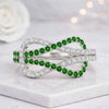 Round Cut Emerald 14K White Gold Infinity Twist Ring