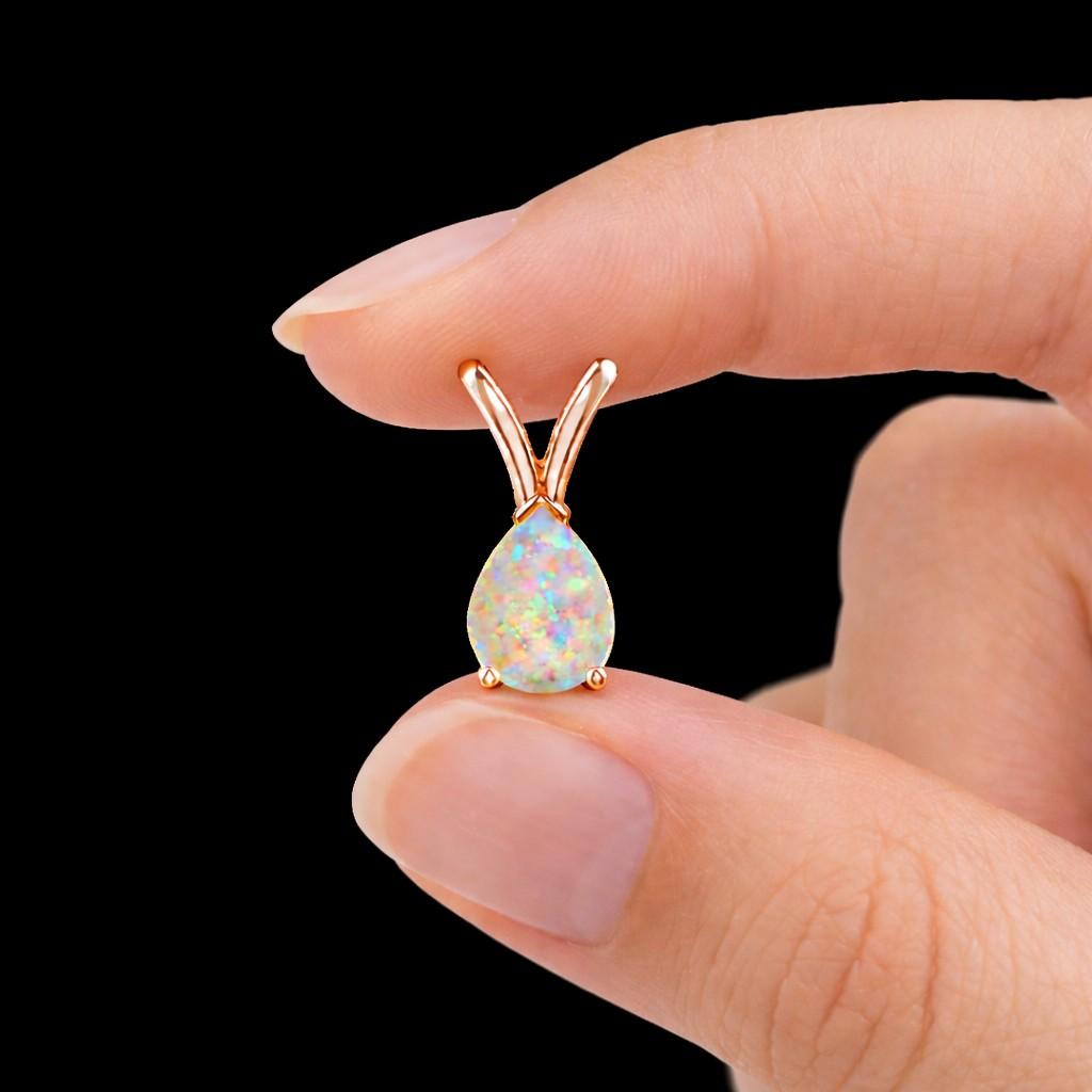 white opal pendant opal charm gold jewelry teardrop charm pear gemstone pendant polished gold necklace rainbow opal necklace fire opal pendant
