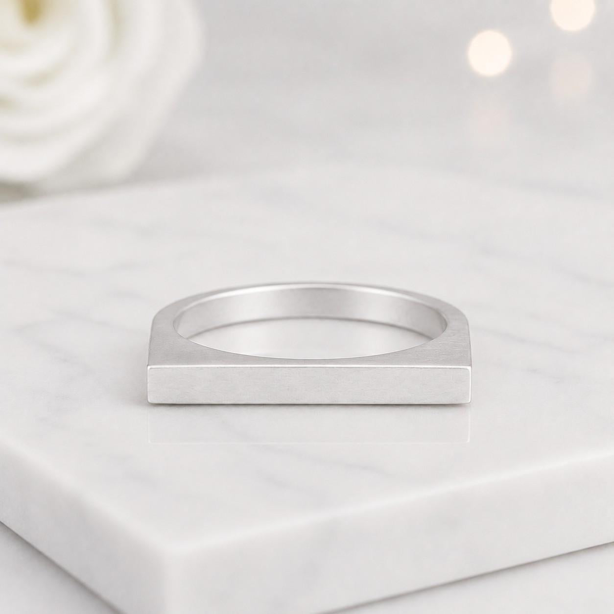 wide top ring geometric jewelry minimalist jewelry clean lines ring simple jewelry daily jewelry casual ring office jewelry modern jewelry stacking band