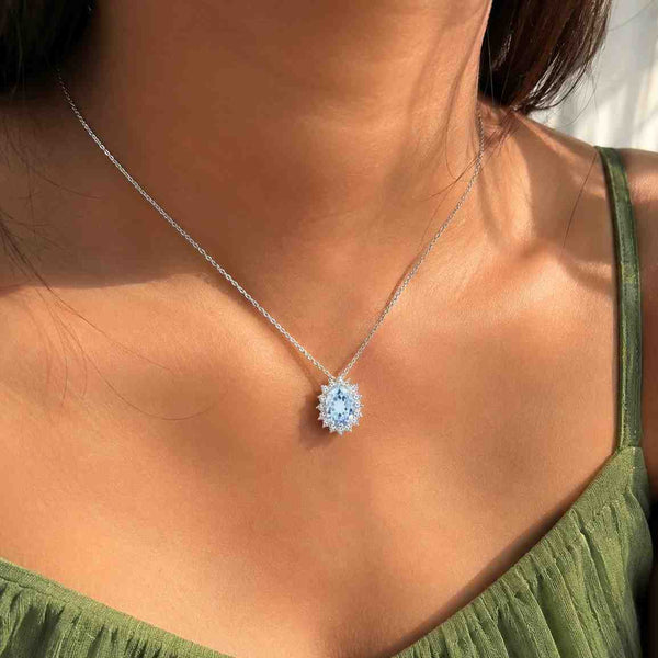 women necklace gift necklace fine jewelry elegant pendant classic necklace simple pendant oval stone necklace halo necklace