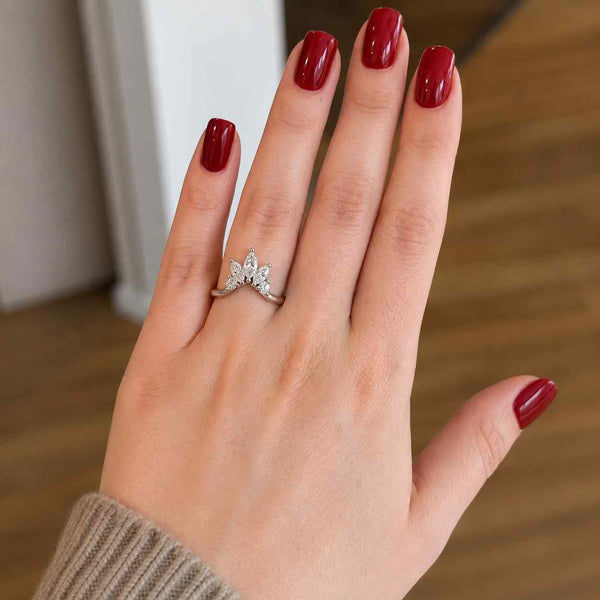 women ring fine jewelry elegant ring unique ring leaf ring floral ring cluster ring gemstone ring prong ring slim band polished band delicate ring