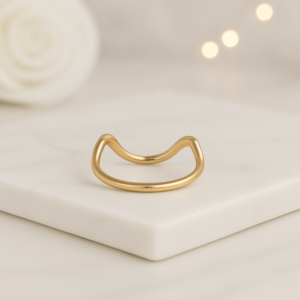 womens ring fashion ring handmade ring modern ring polished ring smooth band open curve ring contour band delicate ring fine jewelry unique ring cute ring gift ring classic ring clean design lightweight ring finger ring