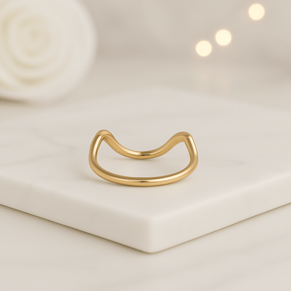 womens ring fashion ring handmade ring modern ring polished ring smooth band open curve ring contour band delicate ring fine jewelry unique ring cute ring gift ring classic ring clean design lightweight ring finger ring