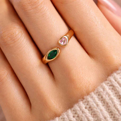 wrap ring open cuff ring dual stone ring two stone ring matching ring fashion jewelry dainty jewelry minimal jewelry cute jewelry trendy jewelry modern jewelry