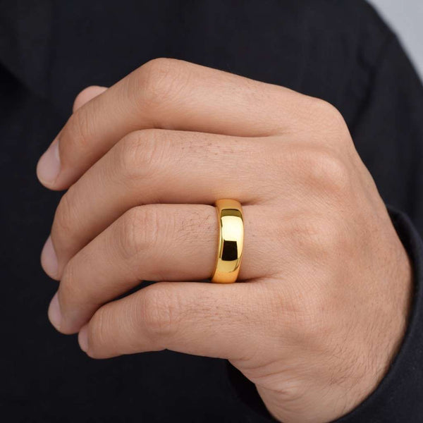 yellow band ring rounded ring comfort band ring sleek ring band minimalist ring plain wedding ring