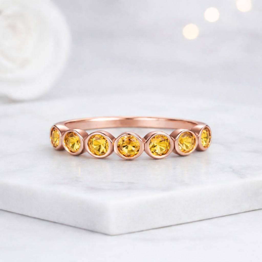 yellow crystal ring september birthstone ring womens jewelry gift ring anniversary jewelry bridal band alternative wedding band