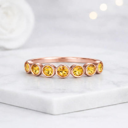 yellow crystal ring september birthstone ring womens jewelry gift ring anniversary jewelry bridal band alternative wedding band