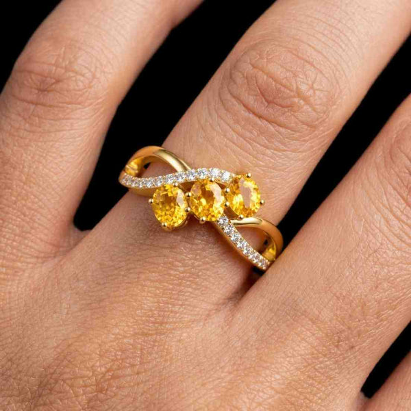 yellow sapphire november jewelry golden gemstone ring sapphire jewelry bright yellow ring gemstone band pave ring accent stone ring cocktail ring ladies ring anniversary ring gift for wife gift for her everyday ring delicate ring eye catching ring